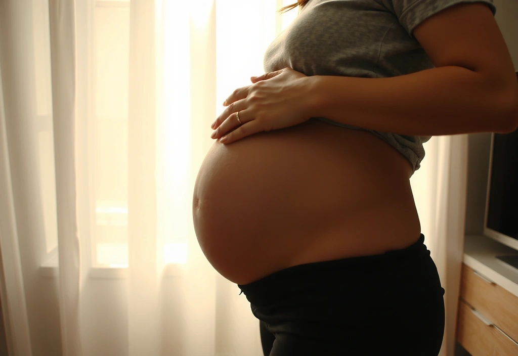 Εγκυμονούσα γυναίκα με μια αίσθηση ηρεμίας