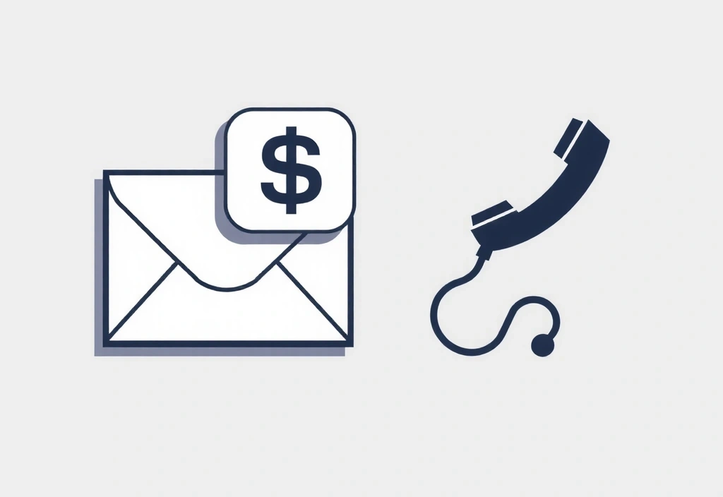 Εικονογράφηση φακέλου και τηλεφώνου, συμβολίζοντας τα μέσα επικοινωνίας.