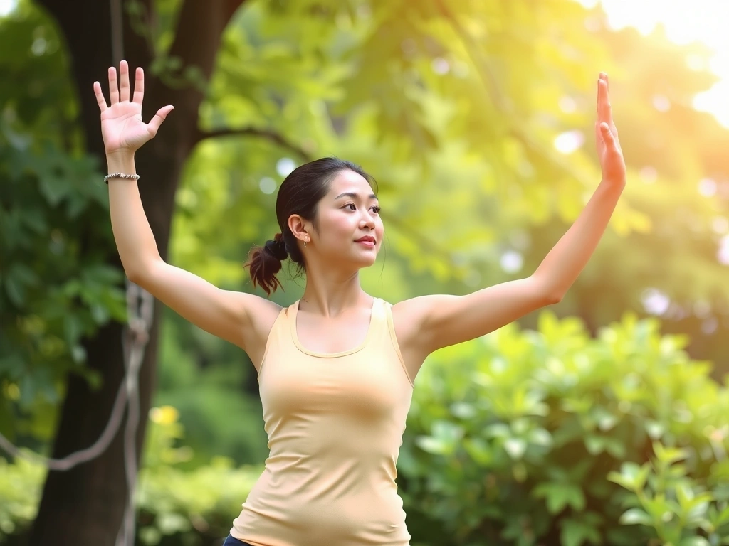 Άνθρωπος που κάνει γιόγκα σε ένα ηλιόλουστο περιβάλλον, συμβολίζοντας την ενέργεια και την ευεξία